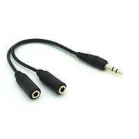 3.5mm Headset Splitter Earphone Speaker Audio Y Adapter Dual Port Black for Cricket ZTE Grand X Max + - Cricket ZTE Grand X Max 2 - Cricket ZTE Grand X3 - Cricket ZTE Grand X4