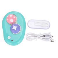 Contact Lens Case, Lens Cleaner - Automatic Mirror, Mini Contact Lens Case -Touch Cleaning Lens, Suitable for Traveling(Green)