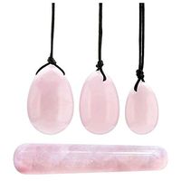 Dalas 3pcs/Set Rose Quartz Crystal Eggs with Beauty bar Rope Massage Tool Pelvic Kegel Exercise Vaginal Tightening Ball for Health