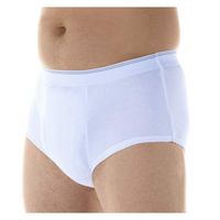 1-Pack Men's White Super Absorbency Washable Reusable Incontinence Briefs XL (Waist 42-44")