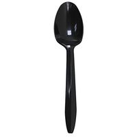 Karat U2003B 5.6" PP Medium-Weight Disposable Teaspoon, Black (Pack of 1000)