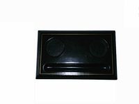 Georgie Milos Bonded Leather Black Gold Trim Pen & Inkwell Stand