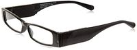 LIGHTSPECS LP Ultra Bright LED Lighted Lightweight Rectangular Reading Glasses, 1.50 Diopter, Black