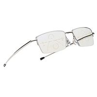 Progressive Multifocal Metal Reading Glasses Smart Zoom Folding Readers for Man & Women (3.0, Silver)