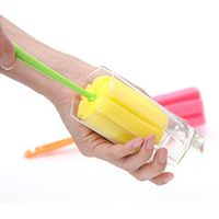 QJSDM Cleaning Sponge 3PCS Cleaning Sponge Brush Brand Sponge Plastic Glass Milk Water Newborn Baby Bottle Brush Milk Feeding Bottle Brush Nipple Cleaner,3PCS