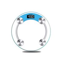 Body Fat Scale Household Ultra Slim Clear Round Digital Bathroom Scale Tempered Glass and High Precision Sensors Body Weight Scale Postal Scales (Color : Blue, Size : 28CM)