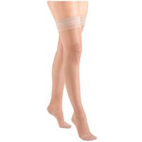 Women's Moderate Support Compression Thigh High Stockings - Beige - Large