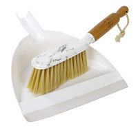 Evriholder Bellasera Cleaning Collection Dust Pan and Brush Featuring Upscale Marble Detailing & Mildew-Resistant Bamboo Handles