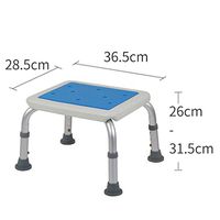ZHAOYONGLI Bathing Aid for Bathroom Stool Foldable Thick Aluminum Alloy Elderly Disabled Bath Chair Fixed Back Bathing Stool Anti-Skid Pregnant Bath Stool Household Bath Stool