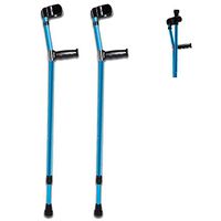 Qucasyl Forearm Crutches Ergonomic Comfortable Wrist Handle, Heavy Duty for Standard and Tall Adults, Adjustable, Lightweight Aluminum with Pivoting Closed-Cuff,2pcs