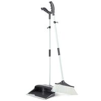 Dust Pan And Broom Dustpan Cleans Broom Combo Cleaning Brushes Metal Material Hanging Tooth Design Save Space Convenient Storage Sweep The Floor (color : Gray)