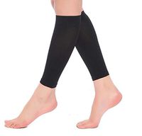 Ewanda store Women's Compression Stockings Open Toe Calf Compression Sleeve Leg Compression Socks for Relieve Calf Pain, Swelling, Varicose Veins,Baseball,Edema(Black)