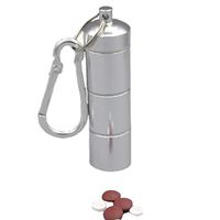 MAXSIN Waterproof Pill Holder Portable Pill Case Pill Box Pill Organizer Pill Bottle with Key-chain Aluminum Alloy Medicine Case for Travel Hiking Camping Metal Pill Container Pill Box Pill Fob by