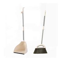 Broom and Dustpan With Long Handle Telescopic Up Extra Long Handle Household Soft Brush Broom And Dustpan Non-Slip Handle Multi-Function Windproof Broom Set Office Garage Schools Garden Cleaning Tools