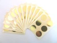 Minilabel 28mm Serrated Edge,Certificate Wafer Company Seal Labels,Stickers For Embossing,Awards & Rewards Shiny Gold