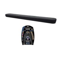 Yamaha YAS-109 2-Channel Sound Bar with Dual Built-in Subwoofers and Alexa Built-in, Black - with Monster Cable Black Platinum High Speed 9' HDMI Cable