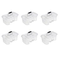 Sterilite 15878606 Bath Caddy, Clear Caddy w/ Black Insert, 6-Pack