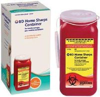 Diabetic Supplies Sharp Collector 2-Piece Red Base Vertical Entry Lid