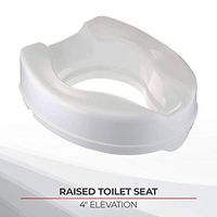 Homecraft Savanah Raised Toilet Seat, 4" High Elevated Toilet Seat Locks Onto Standard Toilets, Portable Assistance Commode Seat with Sturdy Brackets, Medical Aid for Elderly, Disabled