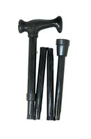 HealthSmart Adjustable Folding Cane with Ergonomic Handle, Lightweight, Sturdy and Support up to 250 pounds, Great for Travel, Walking Stick, Black