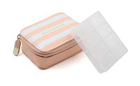Two's Company Chill Pills Vitamin/Pill Organizer in Zippered Case with Pill Charm (Pink-from AM to PM)
