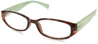 Wink Fancy Tort Face Reading Glass with Aqua Temples and Suede Case, 1.75, 0.200 Ounce
