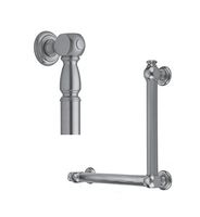 Jaclo G20-12H-16W-LH-SB 90 Degree Smooth with Finials Grab Bar with Left-Hand Configuration, Black Nickel