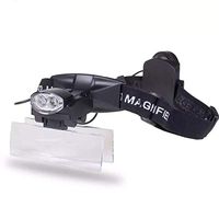 Boutiques/Head Magnifying Glass with LED Light Elderly Children Reading Glasses with 5 HD Lens 1x 1.5X 2X 2.5X 3.5X, for Professional Mobile Phone Watch Industrial Electronic Maintenanc Embroidery