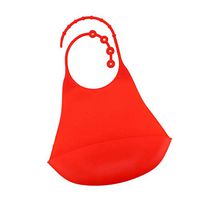 Baoblaze Silicone Adult Bib Reusable Clothing Eating Mealtime Protector - Red