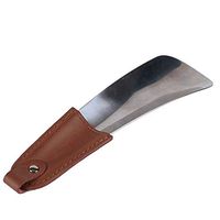 Fan-Ling Shoe Horn Stainless Steel Shoehorn with Leather Strap Travel Shoehorn, Portable for Travel Use,17cm Stainless Steel Shoe Horn Universal Travel Shoehorn w/PU Handle