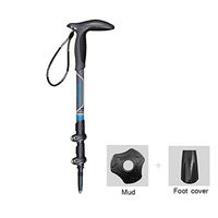 Crutches Carbon Fiber Trekking Pole Outdoor Ultra Light Portable Lock Cane Three Sticks Telescopic Adjustable Cane (Color : Gray, Size : 46cm)