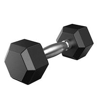 SU&YU Dumbbell, 5-50 lbs (Pack of 2/1), Barbell Set of 2 Hex Rubber Dumbbell with Metal Handles Pair of 2 Heavy Dumbbells (1x30lbs) Black