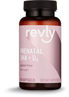 Amazon Brand - Revly Prenatal Wild-Caught Fish Oil Supplement, DHA + D3 - Pregnancy Wellness - 90 Softgels, 450 mg Omega 3 DHA with 20 mcg Vitamin D3 per Serving (2 Softgels)
