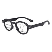 OCCI CHIARI Men Women Progressive Round Reading Glasses Anti Blue Light Reader 1.0 1.5 2.0 2.5 3.0 3.5 (5104-Black, 0.00)