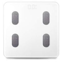 DWW Square Digital Weight Bathroom Scale, Tempered Glass, LED Display, 396Ibs/180kg Capacity, High Precision Measurements, White