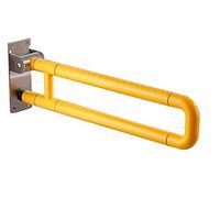 XF Folding Toilet Handrail, Handicapped Disabled Toilet Handle, Non-Slip Safety Stainless Steel Support Bar, Quick and Easy Installation, Yellow (Color : Yellow)