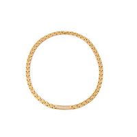 Womens Gold Plated Necklace, Titanium Stainless Steel Crystal Cubic Zirconia Jewelry for Mother Girls Ladies with Adjustable Tool
