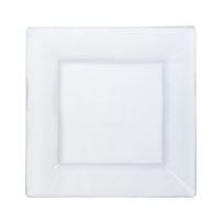 Hanna K. Signature Collection 10 Count Square Plastic Plate, 8-Inch, Clear