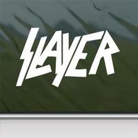 Slayer Rock Band - Vinyl 6" (Color: White) Decal Laptop Tablet Skateboard car Windows Stickers