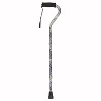 PCP Offset Handle Foam Grip Adjustable Cane, Compass Rose Pattern