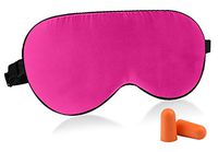Fitglam Natural Silk Sleep Mask, Cute Sleeping Mask Eye Mask Eye Cover for Travel, Nap, and Meditation, Blindfold with Adjustable Strap for Men, Women, and Kids (Rose)