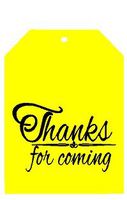 CakeSupplyShop Item#00015TGT Yellow Thank You for Coming Bulk Gift Tags 2-1/4"x3-1/2" - 50pack