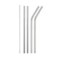 Godagoda 1/2/4Pcs with Cleaner Brush Reusable Drinking Stainless Steel Straw Barware Accessories