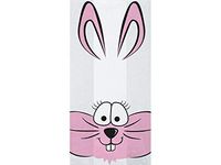 100ct Small Easter"Cottontail Bunny" 7x2x3" Cello Cellophane Treat Food Snack Bags