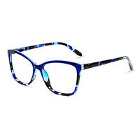 OCCI CHIARI Progressive Multifocus Women Square Reading Glasses Anti Blue Light Reader Spring Hinges (Blue, 250)