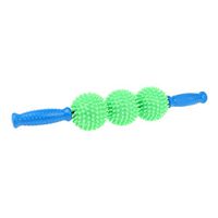 Spikey 3 Ball Deep Tissure Trigger Point Back Roller Massager Stick Self Massage Tool Red Ball/Blue Ball/Dark Blue Ball/Green Ball - Green Ball