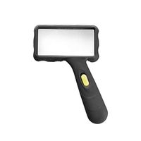 ZHHL Rectangular Magnifying Glass，10X Handheld Magnifier with 2 Bright LED Lights for Reading Newspaper Book Map