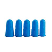 HEALIFTY 5Pcs Finger Cot High Temperature Resistance Finger Cover Cap Skid Resistance Finger Cover Blue