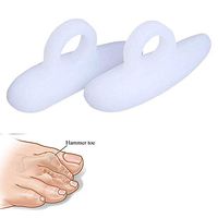 2Pair/4Pcs Gel Hammer Toe Crest Pads - Right and Left Soft Silicone Hammertoe Support Crest Cushion - Corrector and Straightener for Overlapping, Curled, Curved, Crooked, Clubbed Claw and Mallet Toe C