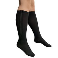 Presadee Closed Toe 15-20 mmHg Zipper Compression Leg Swelling Circulation Fatigue Knee Length Stocking Wide Big Calf Energy Support Socks (Black, 4XL)